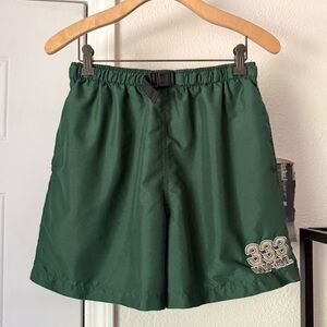 333 HALF EVIL forest emerald green pull on belted athletic shorts